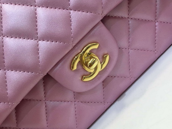 Chanel Classic Flap Bag Pearl Pink Lambskin for Sale