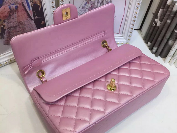 Chanel Classic Flap Bag Pearl Pink Lambskin for Sale