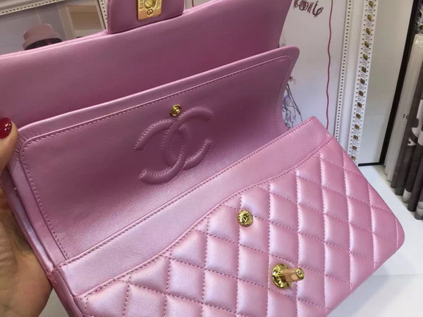 Chanel Classic Flap Bag Pearl Pink Lambskin for Sale