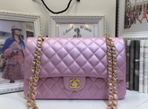 Chanel Classic Flap Bag Pearl Pink Lambskin for Sale