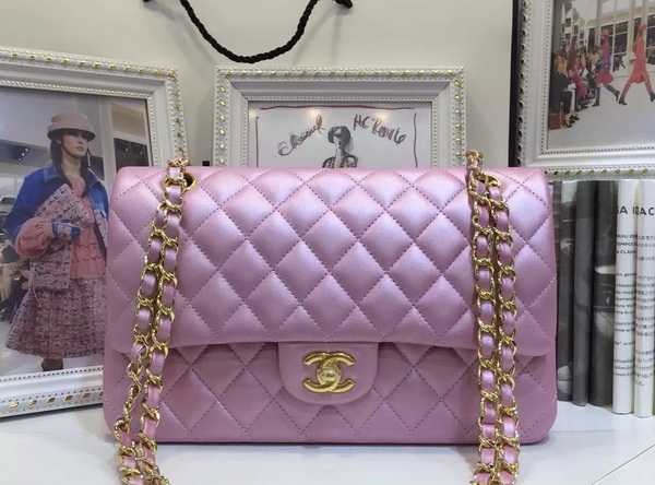 Chanel Classic Flap Bag Pearl Pink Lambskin for Sale