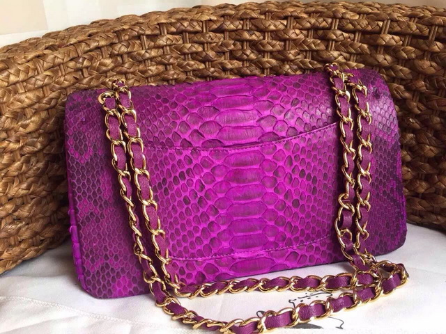 Chanel Classic Flap Bag Purple Python for Sale