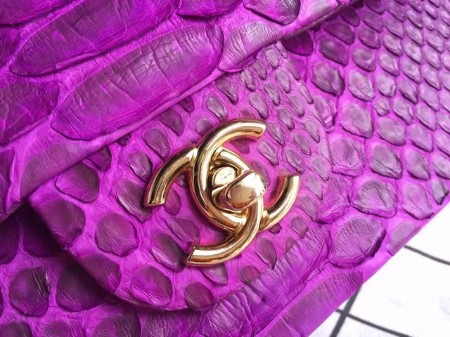 Chanel Classic Flap Bag Purple Python for Sale