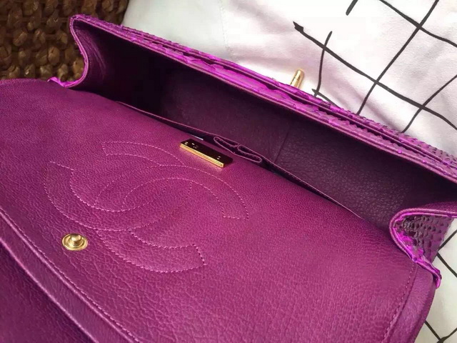 Chanel Classic Flap Bag Purple Python for Sale