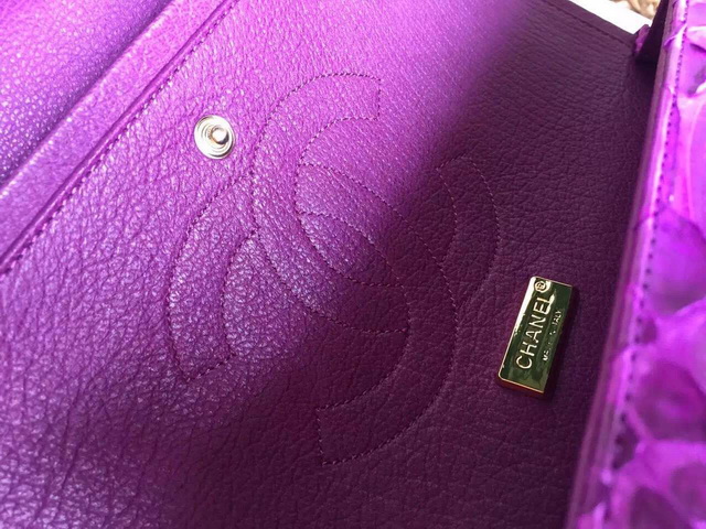 Chanel Classic Flap Bag Purple Python for Sale