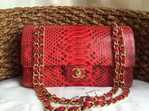 Chanel Classic Flap Bag Red Python for Sale