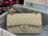 Chanel Classic Flap Bag in Beige Tweed Replica