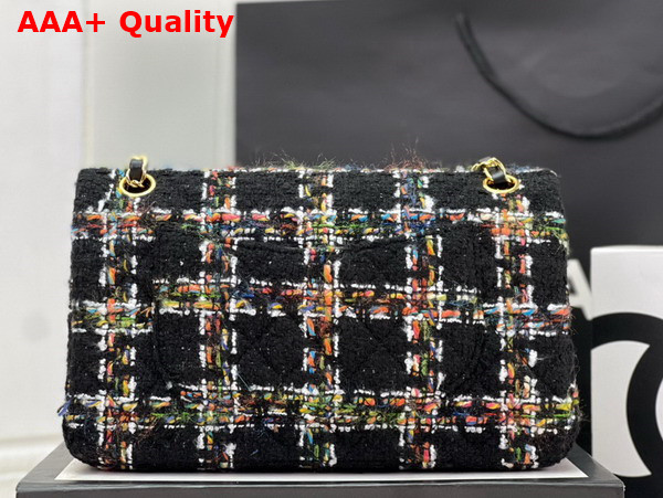 Chanel Classic Flap Bag in Black Multicolor Tweed Replica