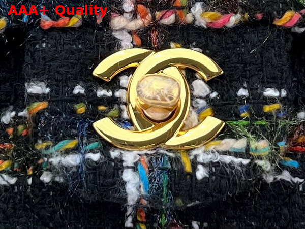 Chanel Classic Flap Bag in Black Multicolor Tweed Replica