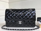 Chanel Classic Flap Bag in Black Patent Leather