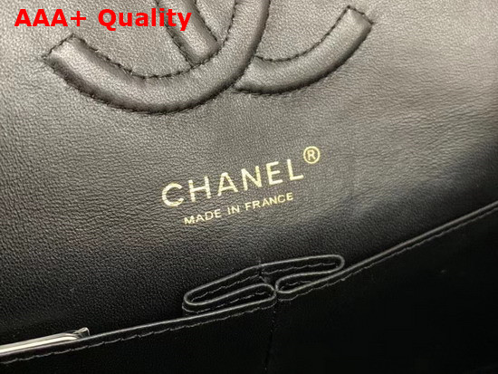 Chanel Classic Flap Bag in Black Tweed and Sequins Replica