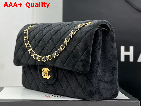 Chanel Classic Flap Bag in Black Velvet Replica