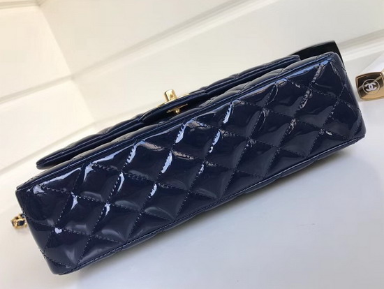 Chanel Classic Flap Bag in Blue Patent Leather