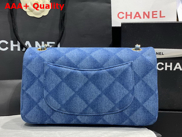 Chanel Classic Flap Bag in Blue Printed Denim Replica