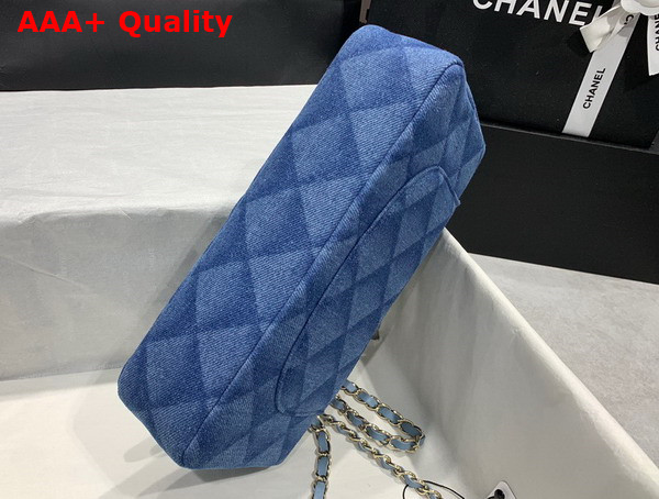 Chanel Classic Flap Bag in Blue Printed Denim Replica