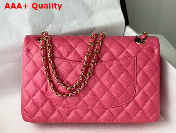 Chanel Classic Flap Bag in Bright Pink Grained Calfskin with Gold Tone Metal Replica