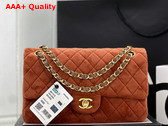 Chanel Classic Flap Bag in Brown Velvet Replica