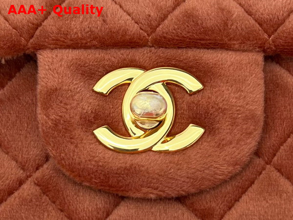 Chanel Classic Flap Bag in Brown Velvet Replica