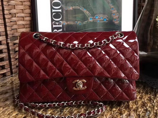 Chanel Classic Flap Bag in Burgundy Patent Leather