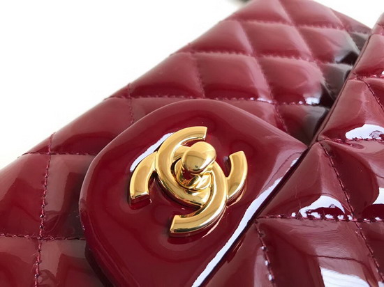 Chanel Classic Flap Bag in Burgundy Patent Leather