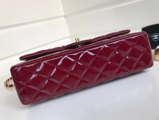 Chanel Classic Flap Bag in Burgundy Patent Leather