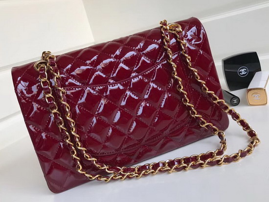 Chanel Classic Flap Bag in Burgundy Patent Leather