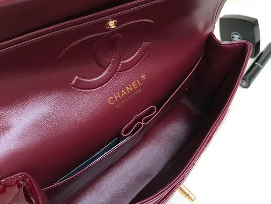 Chanel Classic Flap Bag in Burgundy Patent Leather