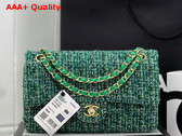 Chanel Classic Flap Bag in Green Tweed Replica