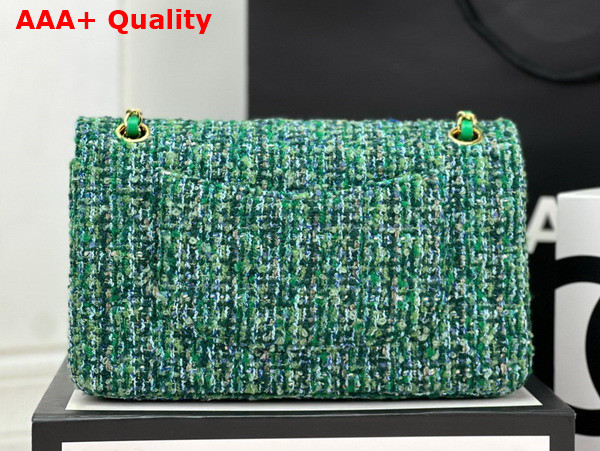 Chanel Classic Flap Bag in Green Tweed Replica