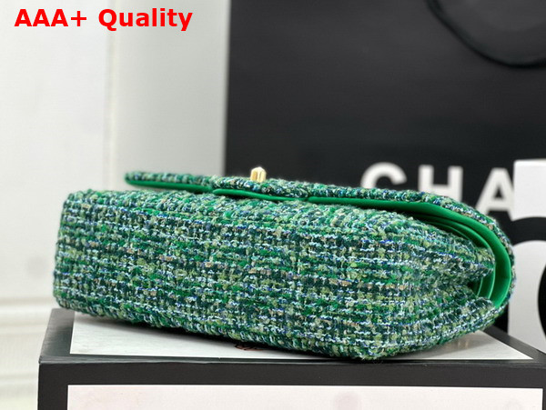 Chanel Classic Flap Bag in Green Tweed Replica