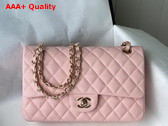 Chanel Classic Flap Bag in Light Pink Grained Calfskin with Gold Tone Metal Replica