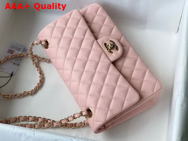 Chanel Classic Flap Bag in Light Pink Grained Calfskin with Gold Tone Metal Replica