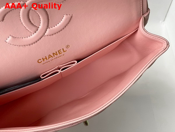 Chanel Classic Flap Bag in Light Pink Grained Calfskin with Gold Tone Metal Replica