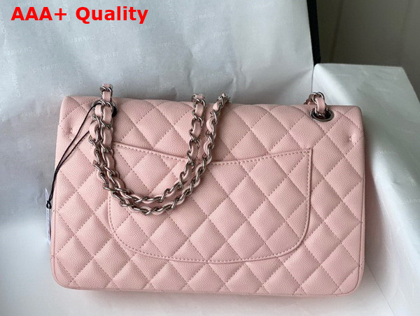 Chanel Classic Flap Bag in Light Pink Grained Calfskin with Silver Tone Metal Replica