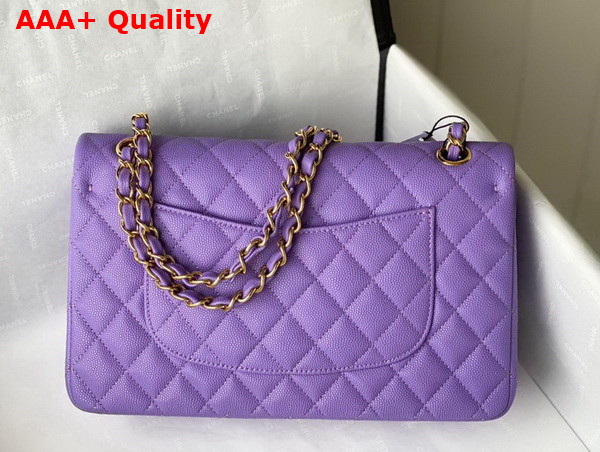 Chanel Classic Flap Bag in Light Purple Grained Calfskin with Gold Tone Metal Replica