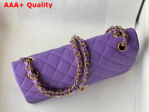 Chanel Classic Flap Bag in Light Purple Grained Calfskin with Gold Tone Metal Replica