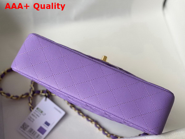 Chanel Classic Flap Bag in Light Purple Grained Calfskin with Gold Tone Metal Replica