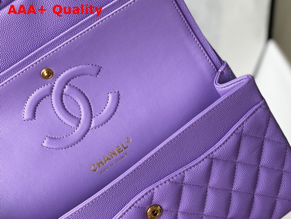 Chanel Classic Flap Bag in Light Purple Grained Calfskin with Gold Tone Metal Replica