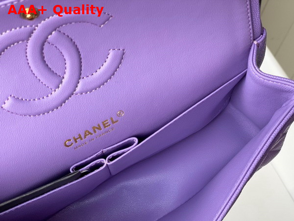 Chanel Classic Flap Bag in Light Purple Grained Calfskin with Gold Tone Metal Replica