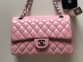 Chanel Classic Flap Bag in Pink Patent Leather