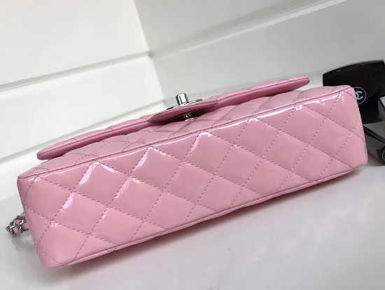 Chanel Classic Flap Bag in Pink Patent Leather