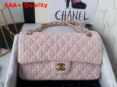 Chanel Classic Flap Bag in Pink Tweed Replica