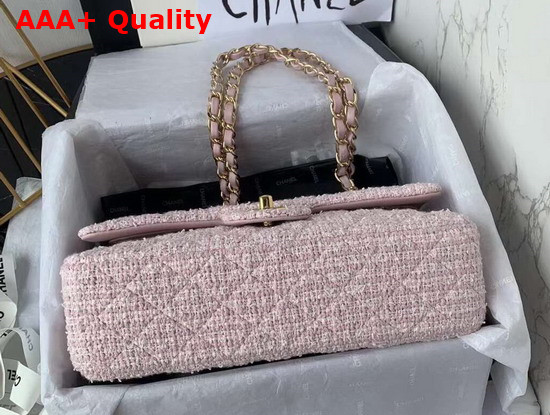 Chanel Classic Flap Bag in Pink Tweed Replica