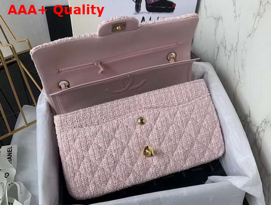 Chanel Classic Flap Bag in Pink Tweed Replica