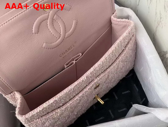 Chanel Classic Flap Bag in Pink Tweed Replica