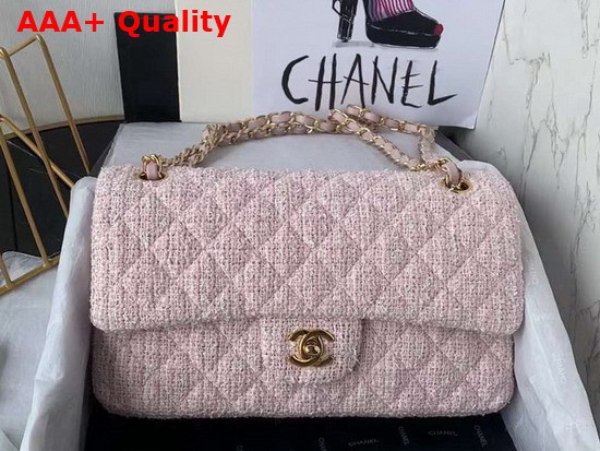 Chanel Classic Flap Bag in Pink Tweed Replica