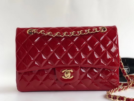 Chanel Classic Flap Bag in Red Patent Leather