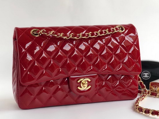 Chanel Classic Flap Bag in Red Patent Leather