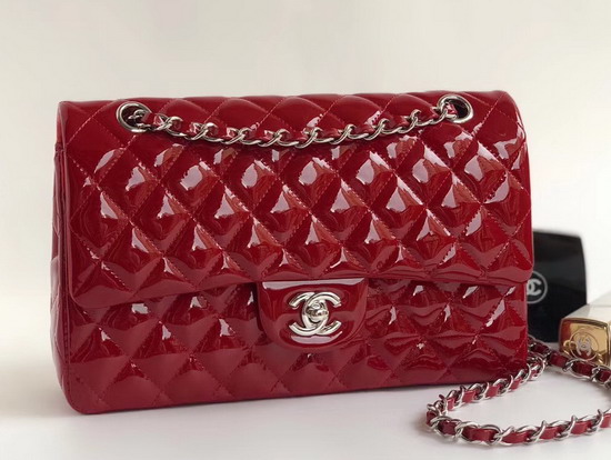 Chanel Classic Flap Bag in Red Patent Leather