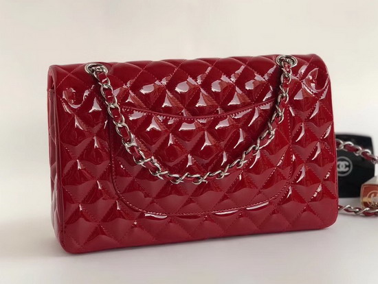 Chanel Classic Flap Bag in Red Patent Leather